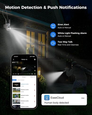 Hiseeu 4G LTE Cellular Security Camera Solar Powered, No WiFi Security Camera Wireless Outdoor, 24/7, PIR Motion, 2 Way Talk, 360° PT, 2K Color Night Vision, 64G SD & SIM Card Included in Kuwait
