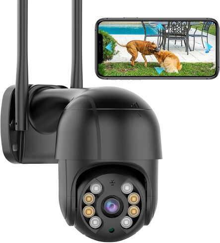 ICSEE WiFi Camera Security 4K 8MP Wireless PTZ Waterproof Human Detection Auto Tracking CCTV with Network Port, Alexa Supported (Single Lens 8MP) in Kuwait