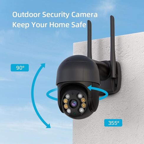 ICSEE WiFi Camera Security 4K 8MP Wireless PTZ Waterproof Human Detection Auto Tracking CCTV with Network Port, Alexa Supported (Single Lens 8MP) in Kuwait
