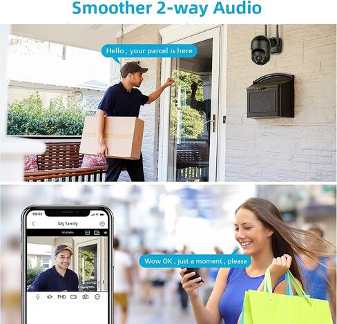 ICSEE WiFi Camera Security 4K 8MP Wireless PTZ Waterproof Human Detection Auto Tracking CCTV with Network Port, Alexa Supported (Single Lens 8MP) in Kuwait