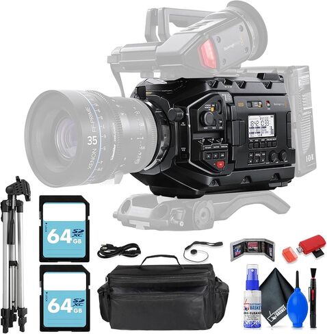 Blackmagic Design URSA Mini Pro 4.6K G2 Digital Cinema Camera Bundle Including: 2 x 64GB Memory Card, Tripod, Camera Case, Card Reader, Card Wallet, Full Cleaning Kit, and More Accessories | For Filmmaking & Video Production | Includes 2x 64GB Cards + Cas in Kuwait