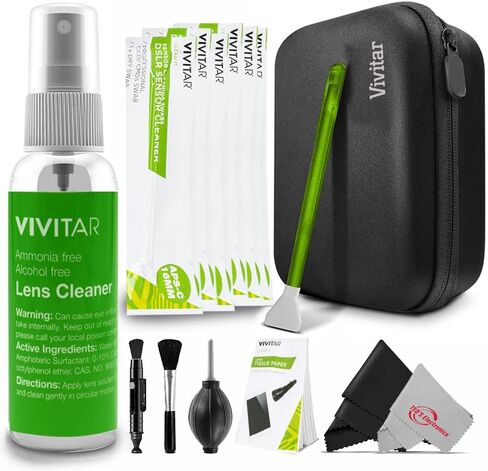 Vivitar 43mm UV CPL ND8 Filter Kit + 43mm HD Multi-Coated 2.2X Telephoto Lens + 43mm 0.43X Wide Angle Lens with Macro + Professional Cleaning Kit in Saudi Arabia