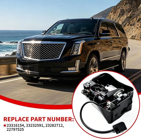 23316154 Air Ride Suspension Compressor Pump for Chevy Tahoe Suburban GMC Yukon XL Cadillac Escalade ESV 2015-2017 - 2020, OE Replace 22797525, 23282712, 23232591 in Kuwait