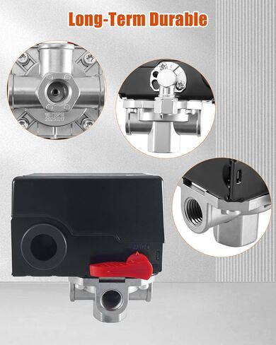 Z-AC-0746 Pressure Switch Fit for Craftsman DeVilbiss Porter Cable | Replace AC-07464 Port, 110-135 PSI 2-Pole 120-240V, Consistent Pressure Control, 4-Port Configuration, Durable Construction in Saudi Arabia