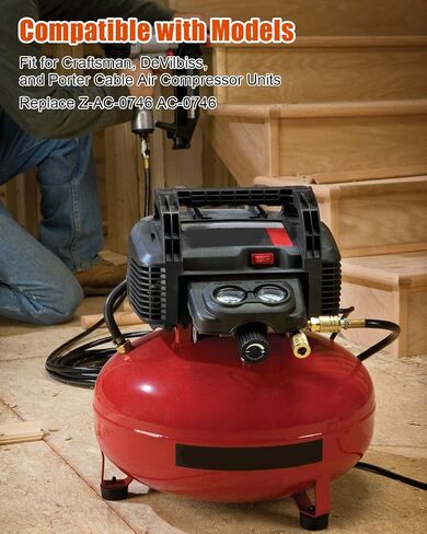 Z-AC-0746 Pressure Switch Fit for Craftsman DeVilbiss Porter Cable | Replace AC-07464 Port, 110-135 PSI 2-Pole 120-240V, Consistent Pressure Control, 4-Port Configuration, Durable Construction in Saudi Arabia