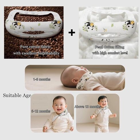 Adjustable Neck Pillow, Head Support for Infant, Torticollis Pillows with Soft, Breathable Crescent Shape (Buckwheat Hull) in Kuwait
