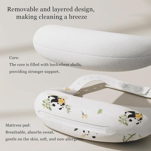 Adjustable Neck Pillow, Head Support for Infant, Torticollis Pillows with Soft, Breathable Crescent Shape (Buckwheat Hull) in Kuwait