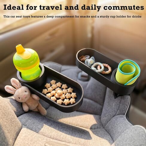 2 Pack Car Seat Snack Tray with Cup Holder Replacement for Safety 1st EverFit & Grow and Go,Detachable Car Seat Cup Holder Tray,Child Travel Tray Car Seat Snack Tray Replacement Accessory in Saudi Arabia