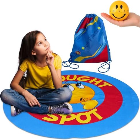 Time Out Mat for Toddlers | Positive Discipline & Calm Down Corner Tool | Portable 24" Floor Mat Alternative to Time Out Chair | Teaches Self-Regulation & Encourages Positive Behavior in Saudi Arabia
