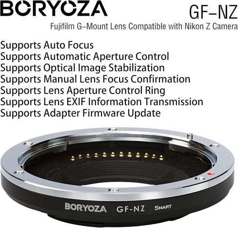 GF-NZ Auto Focus Adapter Compatible with Fujifilm G Mount Lens to Nikon Z Mount Cameras in Kuwait