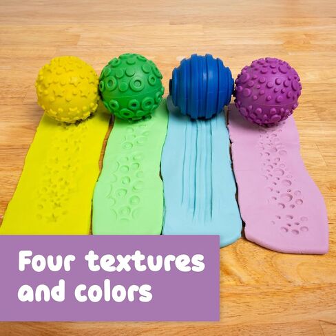 SPARK & WOW Sensory Bin Texture Twists, 4 Hollow, Tactile Balls | Twist Them Apart, Mix and Match Colors and Textures, Sensory Table Tools for Toddlers in Saudi Arabia