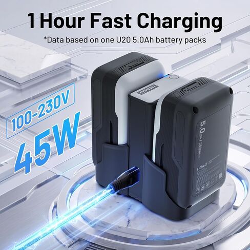 Litheli U20 4-in-1 Mix Smart Charger, 100W Fast Charging Station for All U20 Batteries, Versatile Portable Charger, 30-Minute Fast Dual Charging | Reverse Charging Function in Saudi Arabia