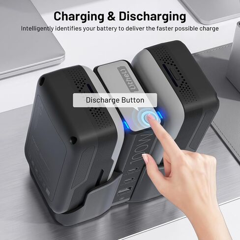 Litheli U20 4-in-1 Mix Smart Charger, 100W Fast Charging Station for All U20 Batteries, Versatile Portable Charger, 30-Minute Fast Dual Charging | Reverse Charging Function in Saudi Arabia
