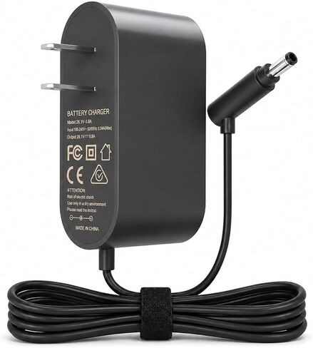 26.1V Cordless Vacuum Charger Power Supply Adapter Compatible with Dyson V6 V7 V8 Series Animal Absolute Fluffy Motorhead Car+Boat, 5.9FT Power Cord, NOT for V10 V11 V12 in Saudi Arabia