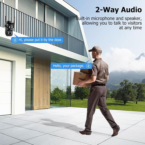 Triple Lens Solar Security Cameras Wireless Outdoor, 2.4G/5G WiFi Camera | 360° Pan/Tilt, 6MP Color Night Vision, PIR Motion Alarm, Spotlight Siren, 2-Way Audio, Easy to Install, Waterproof in Saudi Arabia