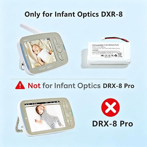 Replacement Battery for Infant Optics DXR-8 Baby Monitor Sp 803048 3.7V Lithium-Ion Rechargeable 1200mAh- NOT for PRO Model in Kuwait