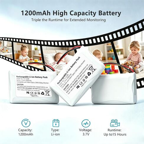 Replacement Battery for Infant Optics DXR-8 Baby Monitor Sp 803048 3.7V Lithium-Ion Rechargeable 1200mAh- NOT for PRO Model in Kuwait