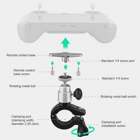 Changor Drone Remote Control Bike Mount Holder Lightweight Sturdy for Outdoor Cycling Mini 4 Pro RC RC2 Aluminum Alloy 1 Unit in Saudi Arabia