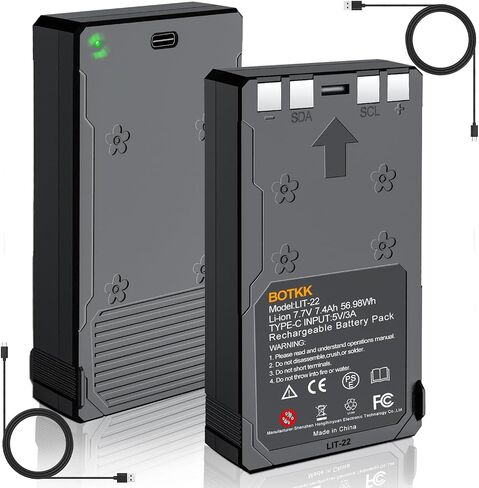 2-Pack 7400mAh LIT-22 Rechargeable Lithium Battery Pack for SPYPOINT | Compatible with SPYPOINT Flex-S/M/Plus, Flex G-36 Cellular Trail Cameras (Includes Type-C Cable) in Kuwait