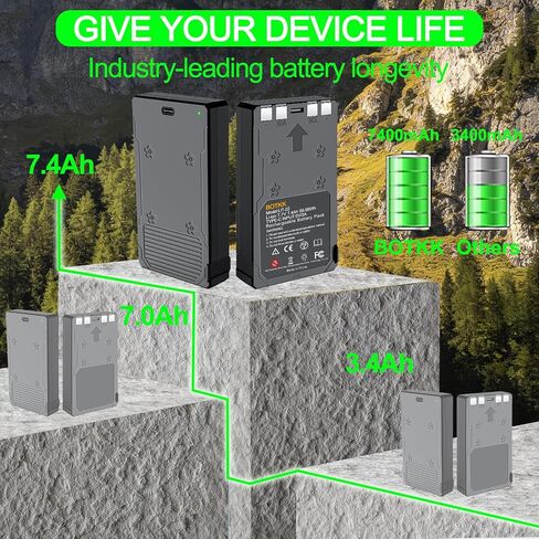 2-Pack 7400mAh LIT-22 Rechargeable Lithium Battery Pack for SPYPOINT | Compatible with SPYPOINT Flex-S/M/Plus, Flex G-36 Cellular Trail Cameras (Includes Type-C Cable) in Kuwait