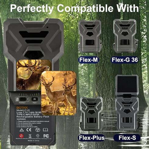 2-Pack 7400mAh LIT-22 Rechargeable Lithium Battery Pack for SPYPOINT | Compatible with SPYPOINT Flex-S/M/Plus, Flex G-36 Cellular Trail Cameras (Includes Type-C Cable) in Kuwait