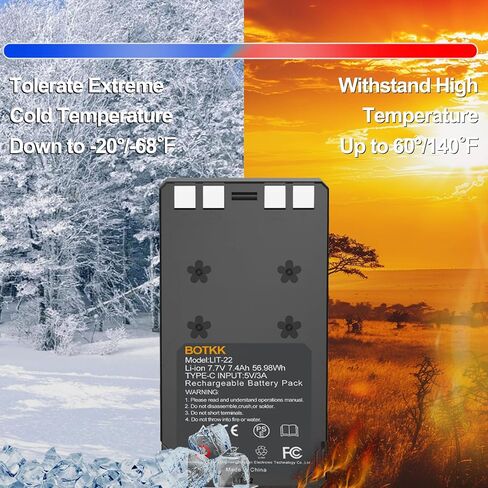 2-Pack 7400mAh LIT-22 Rechargeable Lithium Battery Pack for SPYPOINT | Compatible with SPYPOINT Flex-S/M/Plus, Flex G-36 Cellular Trail Cameras (Includes Type-C Cable) in Kuwait