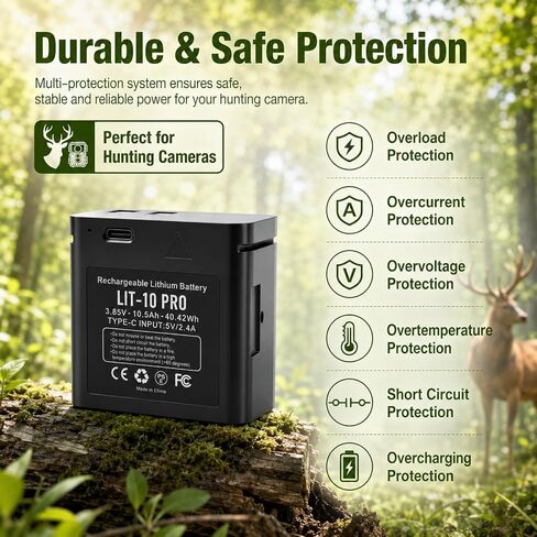 2-Pack LIT-10 Pro Trail Camera Replacement Batteries for SPYPOINT | 10.5Ah high capacity, Compatible with SPYPOINT LIT‑10,Link‑Micro, Cell‑Link, LM2, Link‑Micro‑S‑LTE series in Saudi Arabia