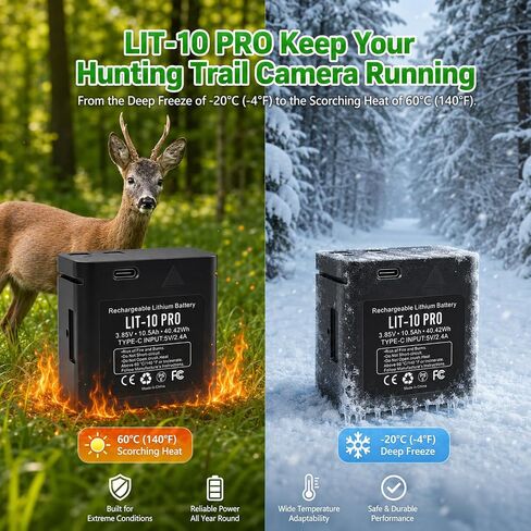 2-Pack LIT-10 Pro Trail Camera Replacement Batteries for SPYPOINT | 10.5Ah high capacity, Compatible with SPYPOINT LIT‑10,Link‑Micro, Cell‑Link, LM2, Link‑Micro‑S‑LTE series in Saudi Arabia