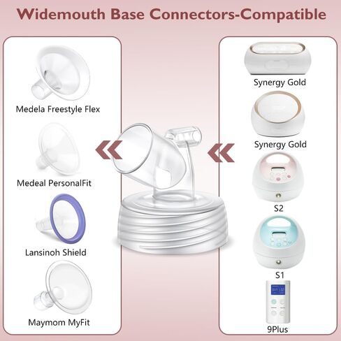 2pcs Wide Mouth Connector Compatible with Spectra S1 S2 9 Plus Pump, Compatible with Medela PersonalFit Shield, Pumpin Pal Shield, Lansinoh ComfortFit, Maymom MyFit Shields, MyFit Crater Shield in Kuwait