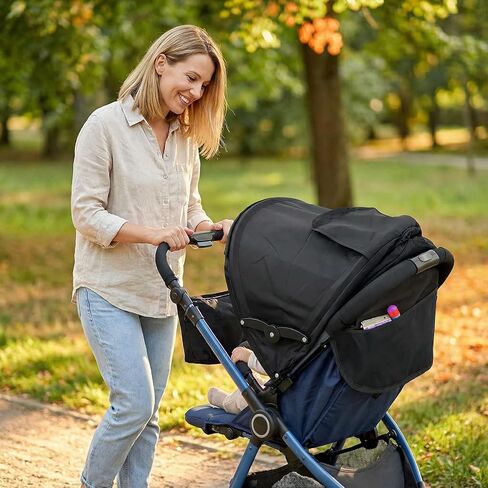 Baby Stroller Sun Shade Umbrella Stroller Canopy Replacement Retractable Stroller Replacement Parts Shade for Pram Pushchair Buggy Parasol Sun with Mesh Window Pocket Adjustable in Saudi Arabia