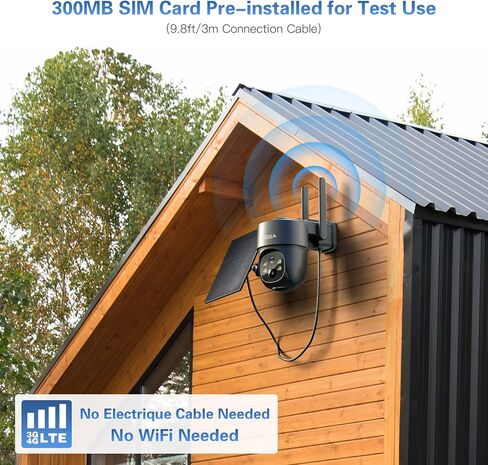 Xega 2 Pack 4G LTE Solar Cellular Security Camera with SIM Card, No WiFi | Outdoor Wireless,2K HD PTZ,Night Vision,Motion Detection,2-Way Talk,TF Cloud Storage,2 Way Talk,Subscription Required in Kuwait