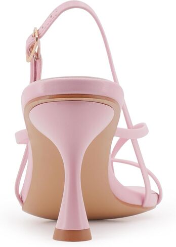 Women's Strappy Kitten Heels Square Toe Thong Dress Sandals Flip Flop for Wedding Party Evening, Light Pink, 6.5 in Kuwait
