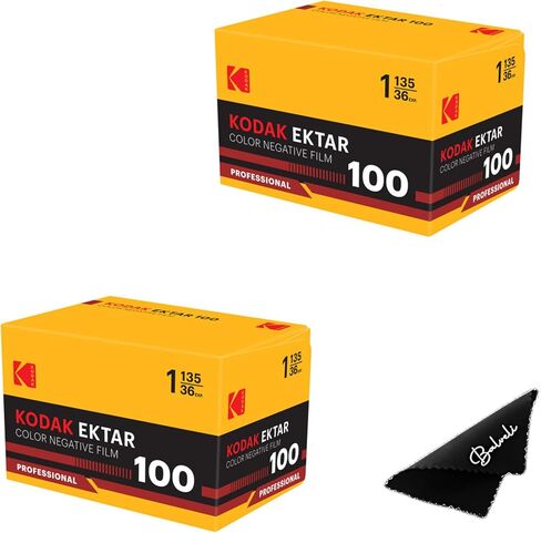 Kodak Ektar 100 35mm Film 2-Pack – ISO 100, 36 Exposure Color Film for 35mm Film Camera – Includes Balveli Premium Microfiber Cloth in Saudi Arabia