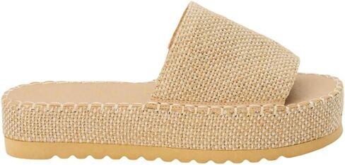 BEACH by Matisse Womens Del Mar Platform Slide Casual Sandals Casual Low Heel 1-2" - Beige - Size 8 M in Saudi Arabia