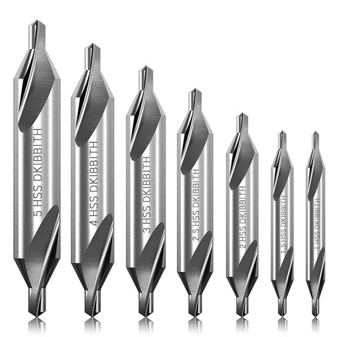 7 Pieces Center Drill Bits Set, M2 High Speed Steel 60-Degree Angle Center Drill Bits Kit Countersink Tools for Lathe Metalworking Size 1.0 1.5 2.0 2.5 3.0 4.0 5.0 in Saudi Arabia