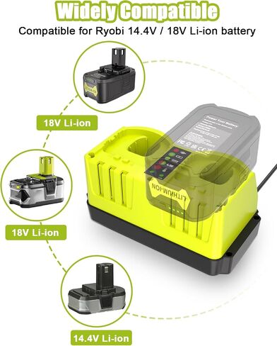 P117 Dual 18V Charger Replacement for Ryobi 18V Battery Charger | 18V Battery Charger Station Compatible for Ryobi 14.4V-18Volt ONE+ Plus Lithium-Ion Battery P100 P102 P103 P104 P107 P108 in Kuwait