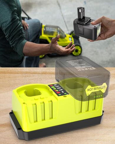 P117 Dual 18V Charger Replacement for Ryobi 18V Battery Charger | 18V Battery Charger Station Compatible for Ryobi 14.4V-18Volt ONE+ Plus Lithium-Ion Battery P100 P102 P103 P104 P107 P108 in Kuwait