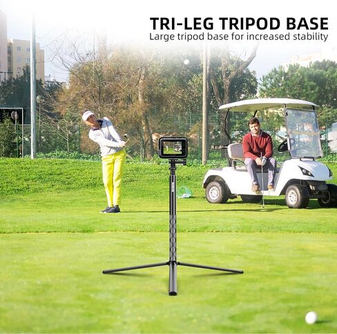 MAIRAN 2-in-1 Golf Monopod Tripod Selfie Stick for Recording Golf Swing | 67.3" Adjustable Phone Tripod Stand, Phone Holder for iPhone/Android,1/4"thread.Poetable 21cm Spike, Comes with a carry bag in Saudi Arabia