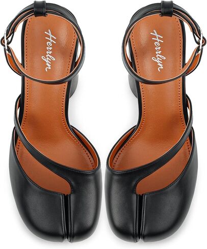 Split Toe Heels, Black Tabi Shoes with Block Heel, Comfortable Slingback Heels Split Toe Shoes Ideal for Fashion Casual Office Size9 in Saudi Arabia
