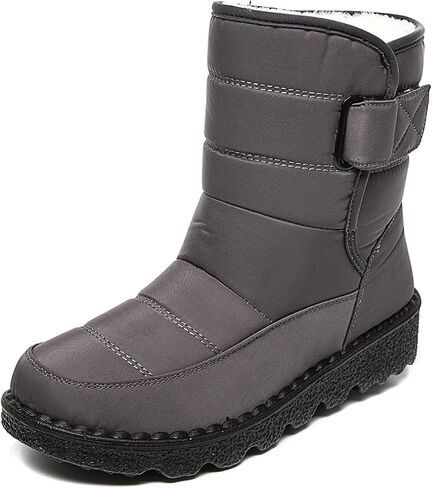 KISSOURBABY Women's Fur Lining Winter Boots Outdoor Waterproof Snow Boots in Saudi Arabia