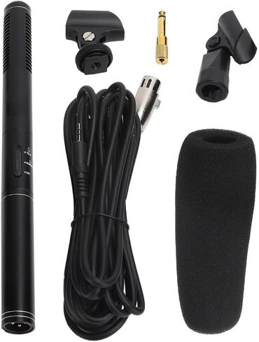 Limen Interview Microphone with XLR Cable – High Sensitivity Condenser Mic for Camera, Portable Wired Microphone for Interviews & Outdoor Recording in Saudi Arabia