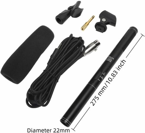 Limen Interview Microphone with XLR Cable – High Sensitivity Condenser Mic for Camera, Portable Wired Microphone for Interviews & Outdoor Recording in Saudi Arabia