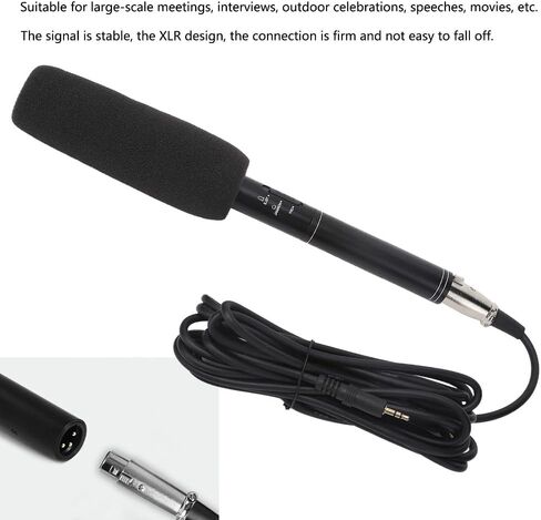 Limen Interview Microphone with XLR Cable – High Sensitivity Condenser Mic for Camera, Portable Wired Microphone for Interviews & Outdoor Recording in Saudi Arabia