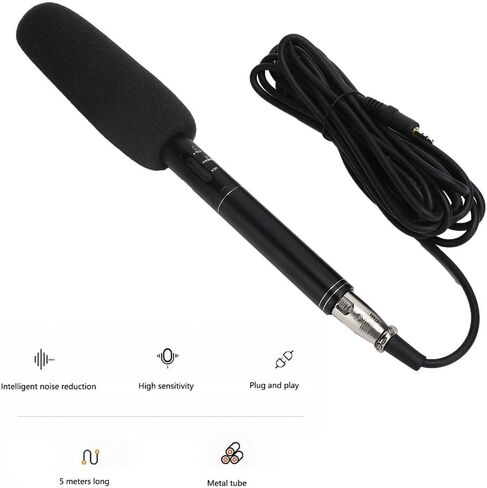 Limen Interview Microphone with XLR Cable – High Sensitivity Condenser Mic for Camera, Portable Wired Microphone for Interviews & Outdoor Recording in Saudi Arabia