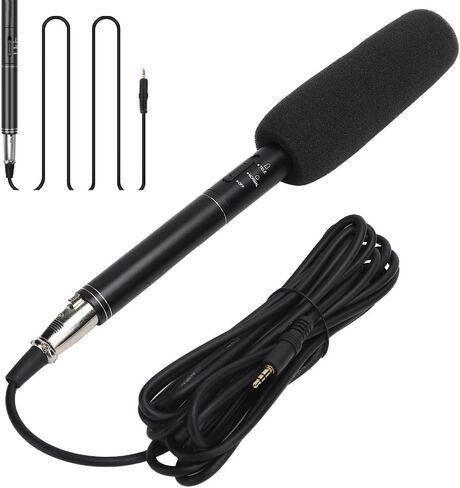 Limen Interview Microphone with XLR Cable – High Sensitivity Condenser Mic for Camera, Portable Wired Microphone for Interviews & Outdoor Recording in Saudi Arabia