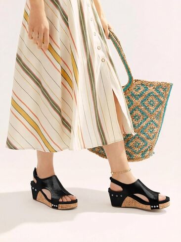 PARTY Women's Wedge Sandals With Buckle Ankle Strap for Dressy Summer in Saudi Arabia