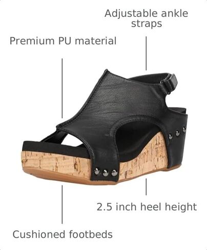 PARTY Women's Wedge Sandals With Buckle Ankle Strap for Dressy Summer in Saudi Arabia