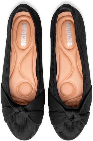 Flats for Women Ballet Flat Round Toed Knit Foldable Comfortable Bow Ballerina Flats Womens Shoes in Kuwait