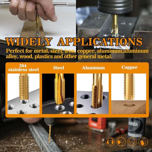 3-56 UNF Tap and #45 Drill Bit Kit for Metal, M2 HSS Drill and Tap Set | Combination of Drill and Tap Kit for Metal in Saudi Arabia
