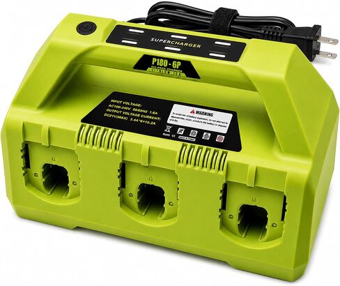 4A 6-Port Rapid Charging Station Compatible with Ryobi 18V P135 PCG005 P118 - Fast Charger Only, Not a Battery in Saudi Arabia